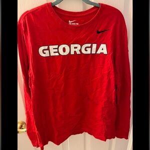 Georgia Nike Red Athletic Cut Tee